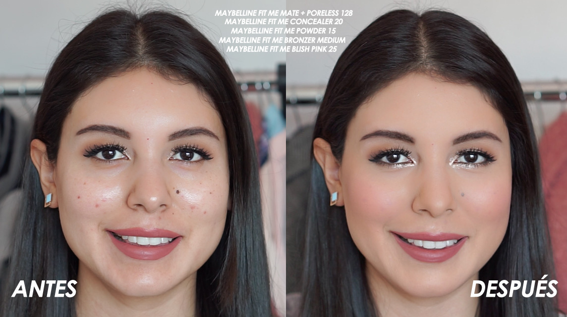 maquillaje maybelline fit me matte and poreless before and after 128 warm nude