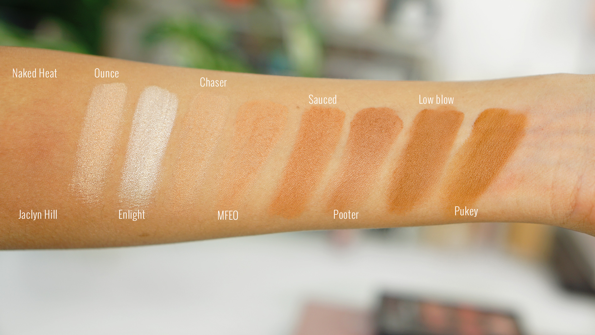 Urban decay naked heat vs morphe jaclyn hill swatches1
